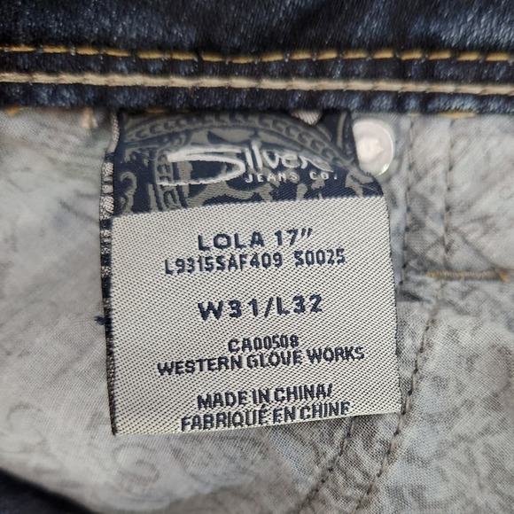 Silver Lola 17" Boot Cut Dark Wash Jeans Size 31 W x 32 L Women's - Picture 7 of 8